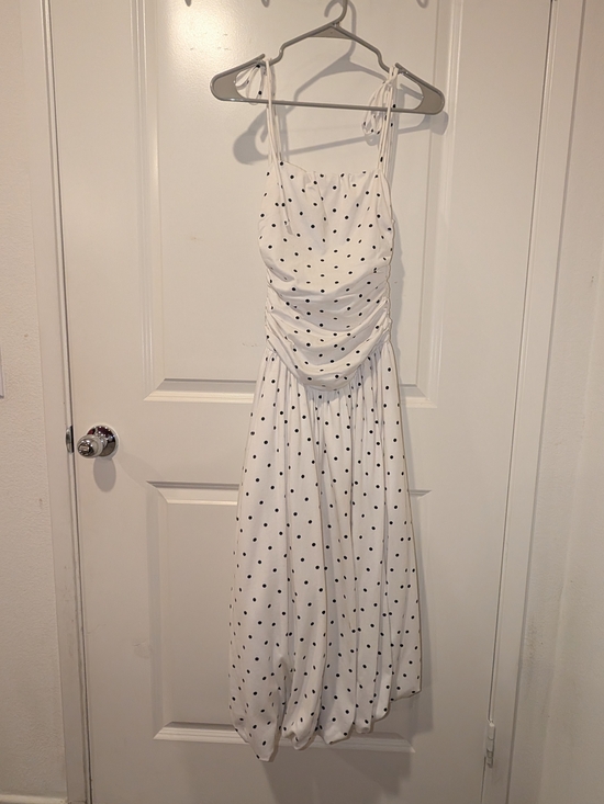 Lilyful Dresses & Skirts - Polka Dot White Maxi Dress Black Women's Strap